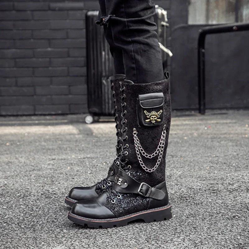 Hochsitzende Stiefel Herren Gefrostete Lokomotive Langlaufrock PunkEX-STOCK Canada