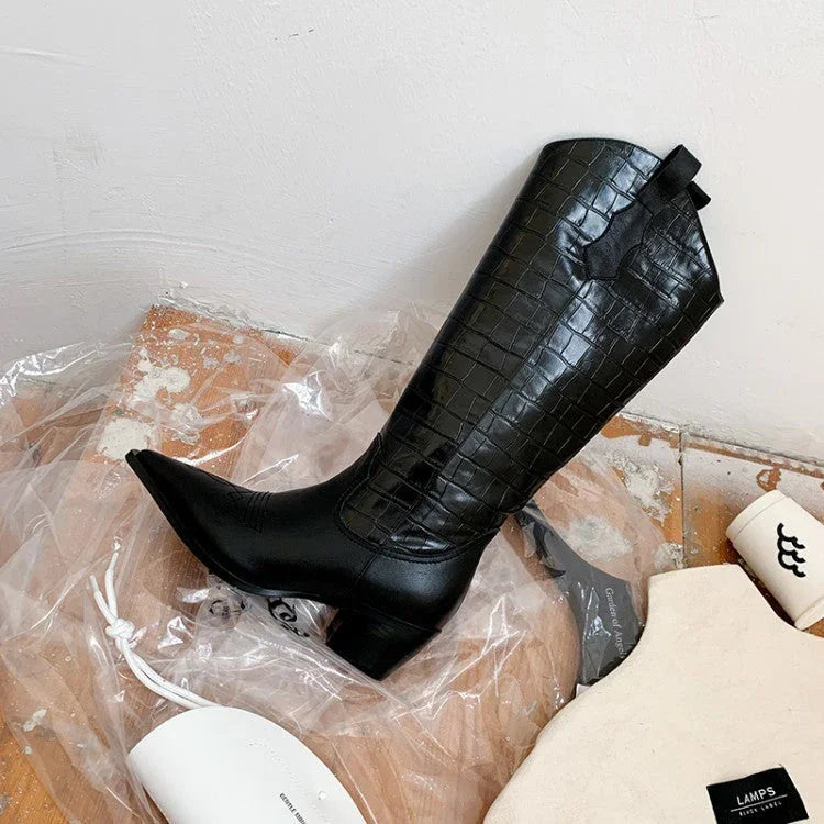 High Top Martin Boots All-match Lattice Riding Boots Women's Boots EX-STOCK Canada