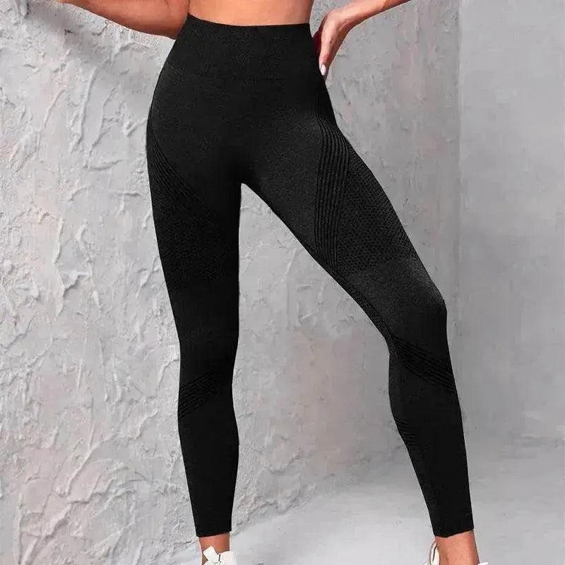 Pantaloni da yoga a vita alta senza soluzione di cucitura, pantaloni da donna a righe a punti con stampa, leggings per il sedere, fitness Running Sport Gym Legging - EX-STOCK Canada