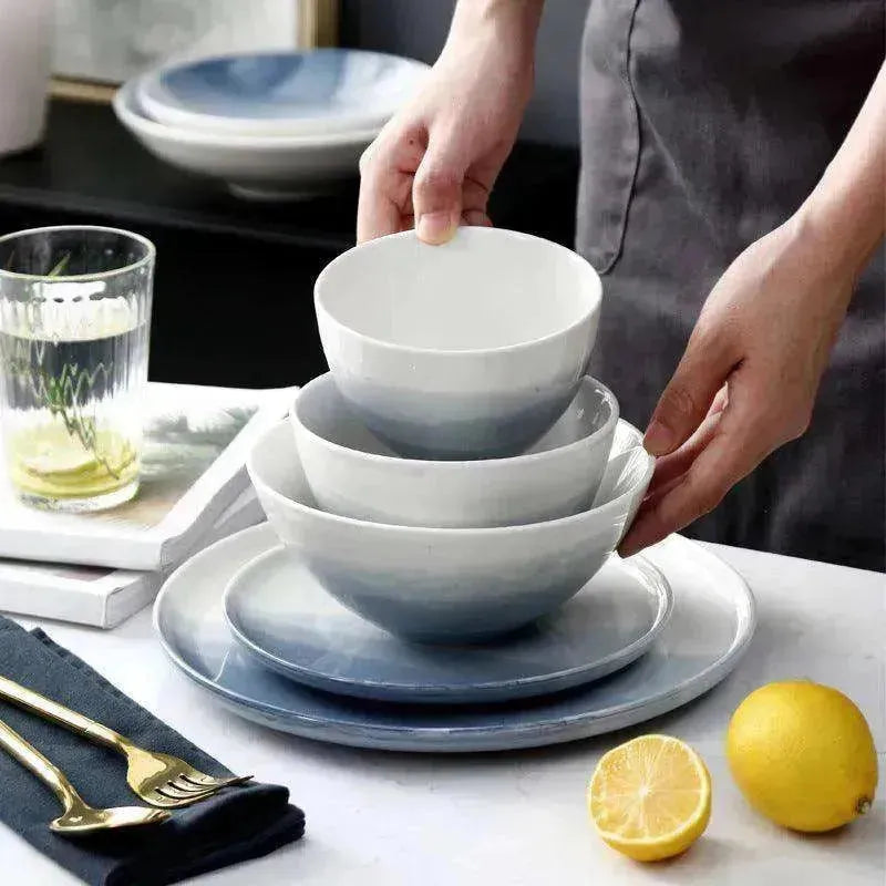 Set di Piatti in Ceramica Nordica Creativa con Gradiente - EX-STOCK Canada