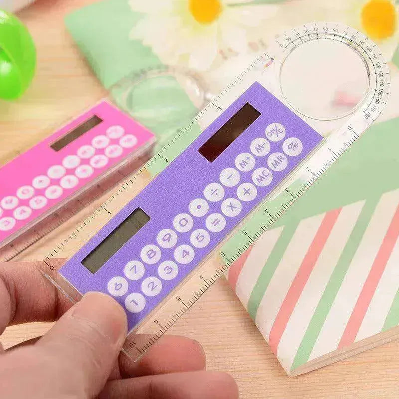 Heißverkaufender solarbetriebener Mini-Taschenrechner mit Lupe, Multifunktion, ultradünnem Lineal, Bürozubehör - EX-STOCK CANADA