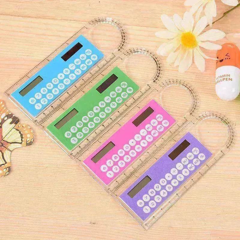 Hot Selling Solar Mini Calculator Magnifier Multifunction Ultra-thin Ruler Office Supplies - EX-STOCK Canada