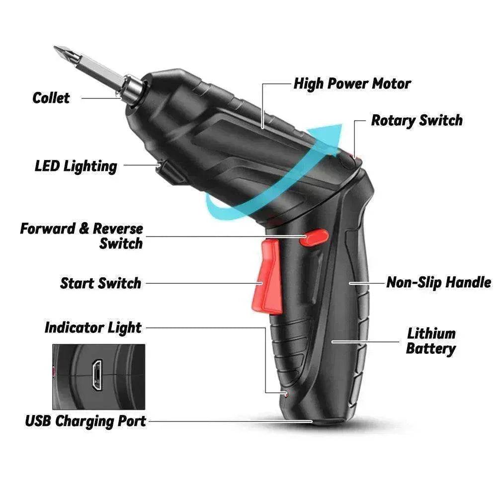 Household Small Electric Rechargeable Furniture Screwdriver Drill - EX-STOCK Canada