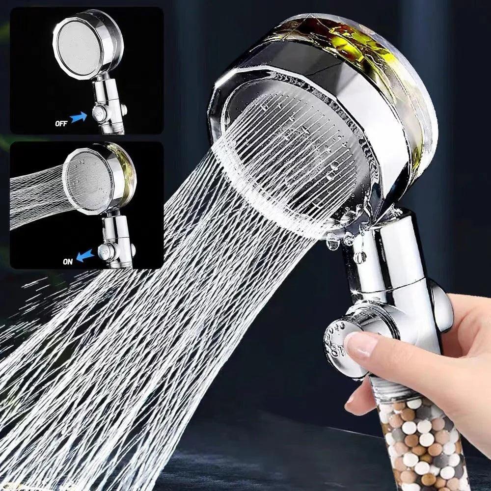 Household Turbine Tricolor Filter Ball Supercharged Shower EX-STOCK Canada