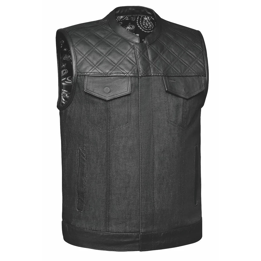 Open Road Men's Denim & Leather Club Vest EX-STOCK Canada