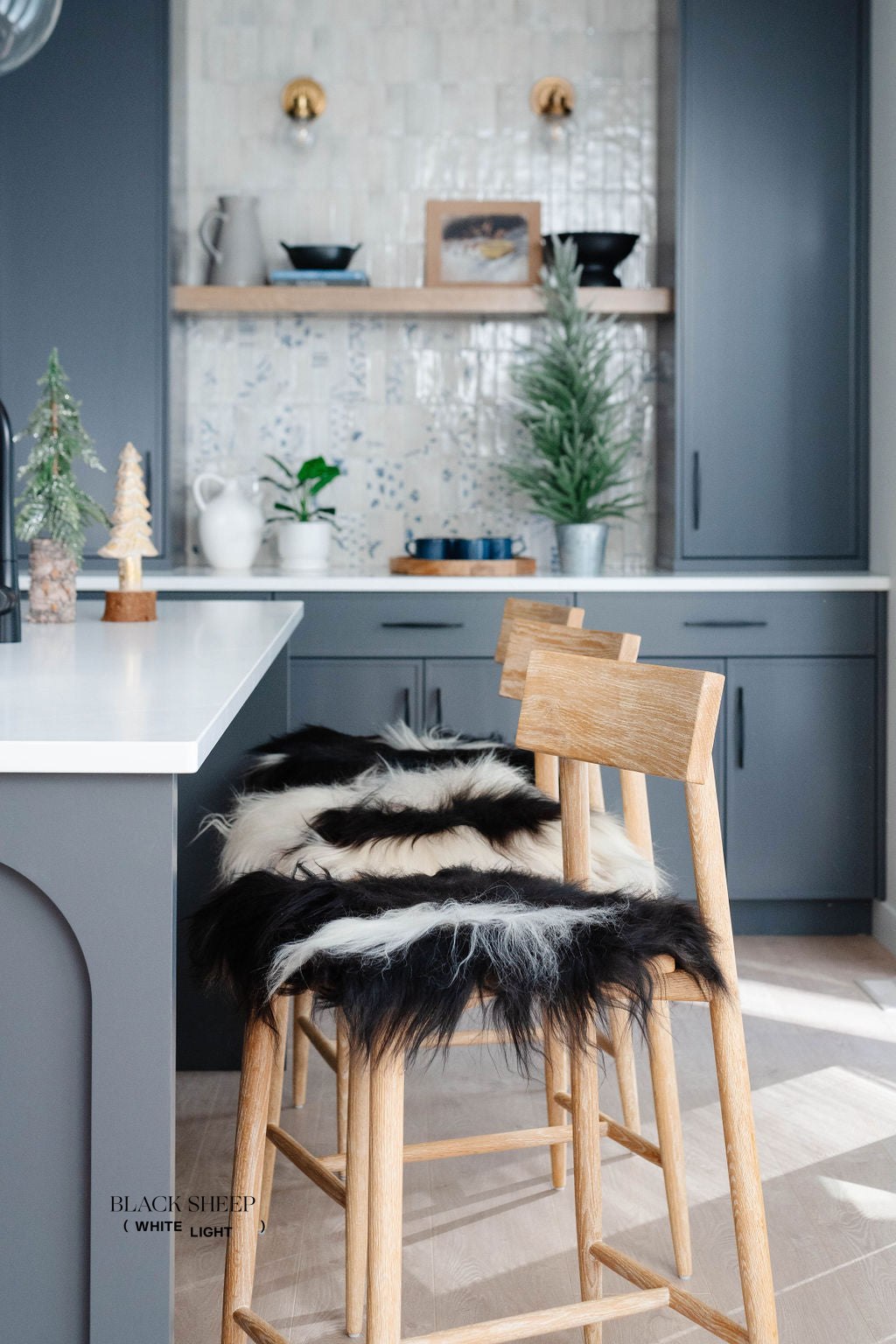 Black Spotted Icelandic Sheepskin Chair Pad | Random EX-STOCK Canada