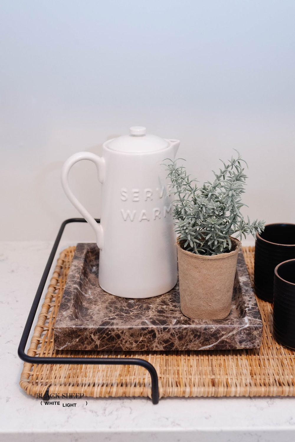 Dark Emperador Marble Square Tray EX-STOCK Canada