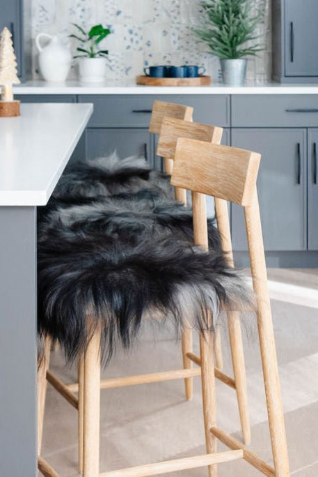 Natural Dark Grey Icelandic Sheepskin Chair Pad