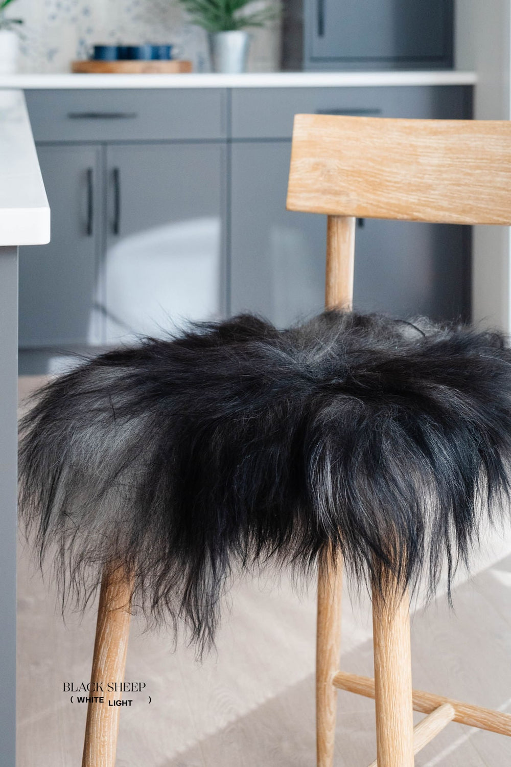 Natural Dark Grey Icelandic Sheepskin Chair Pad