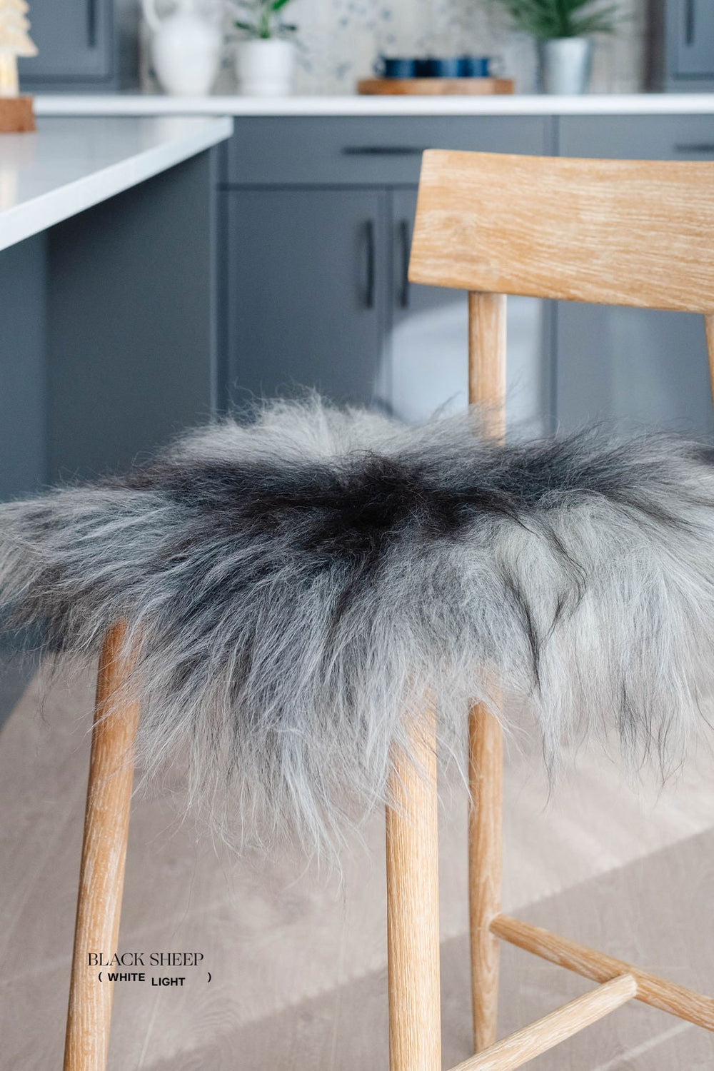 Natural Dark Grey Icelandic Sheepskin Chair Pad
