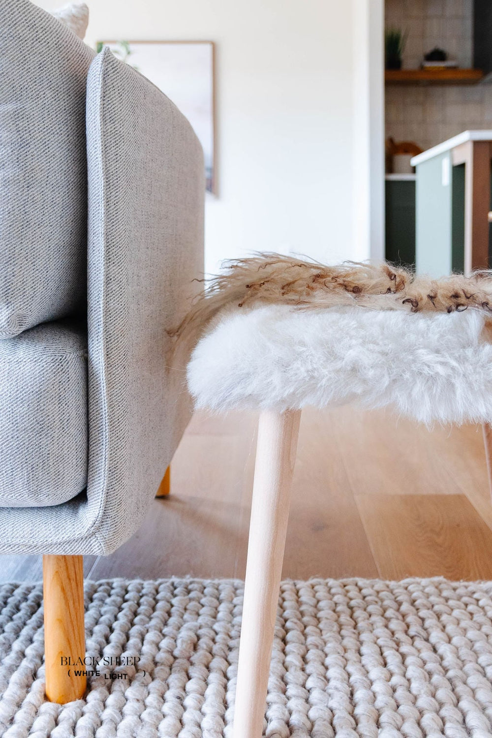 FEO - Mélange Sheepskin Stool EX-STOCK Canada