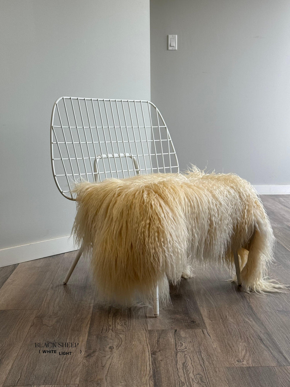 Peau de mouton islandaise bouclée blanche