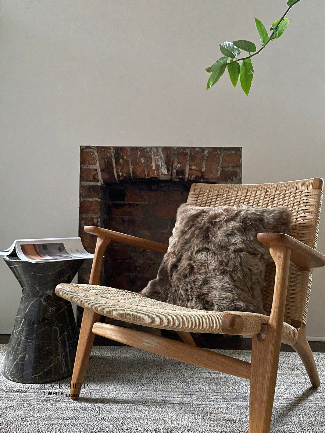 Square Shorn Brown Icelandic Sheepskin Pillow Cover EX-STOCK Canada