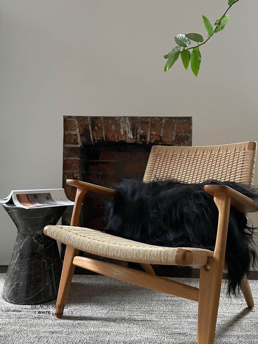 Rectangular Black Icelandic Sheepskin Pillow Cover EX-STOCK Canada