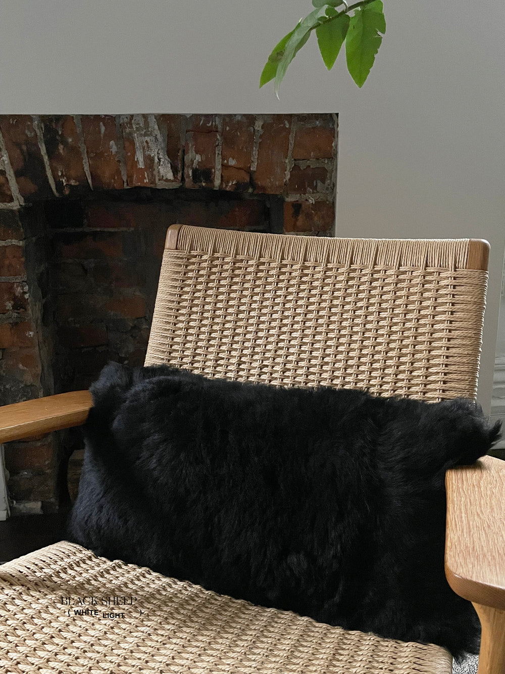 Rectangular Shorn Black Icelandic Sheepskin Pillow Cover EX-STOCK Canada