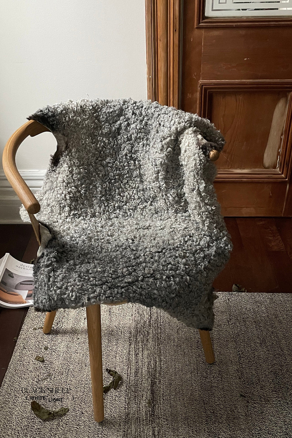 Grey Short Wool Gotland Sheepskin