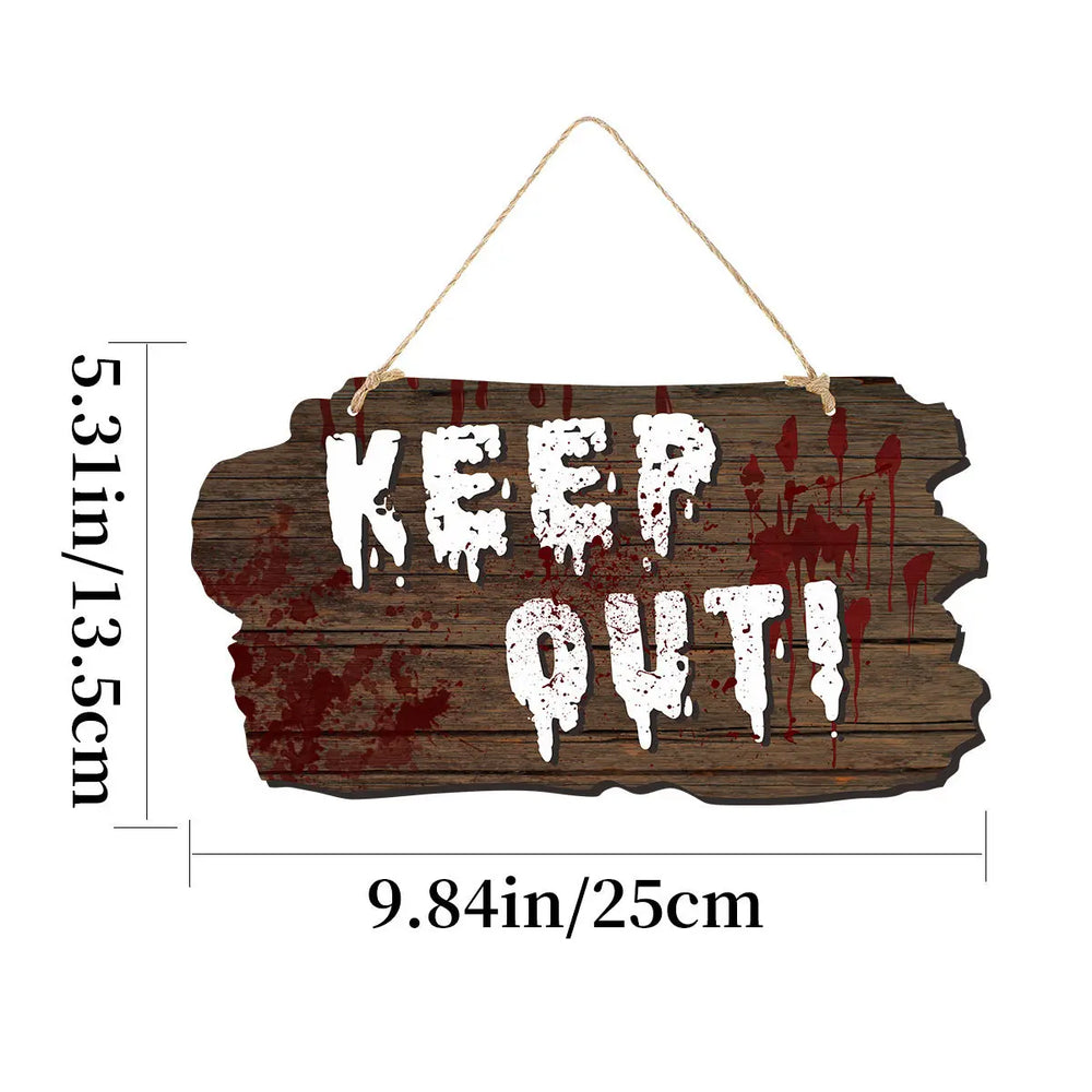 Imitation Wooden Doorplate Ghost Festival Haunted House Horror Atmosphere Decoration - EX-STOCK Canada