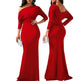 Independent Station Cross Border Elegant Sexy Oblique Shoulder Long Dinner Evening Dress EX-STOCK Canada