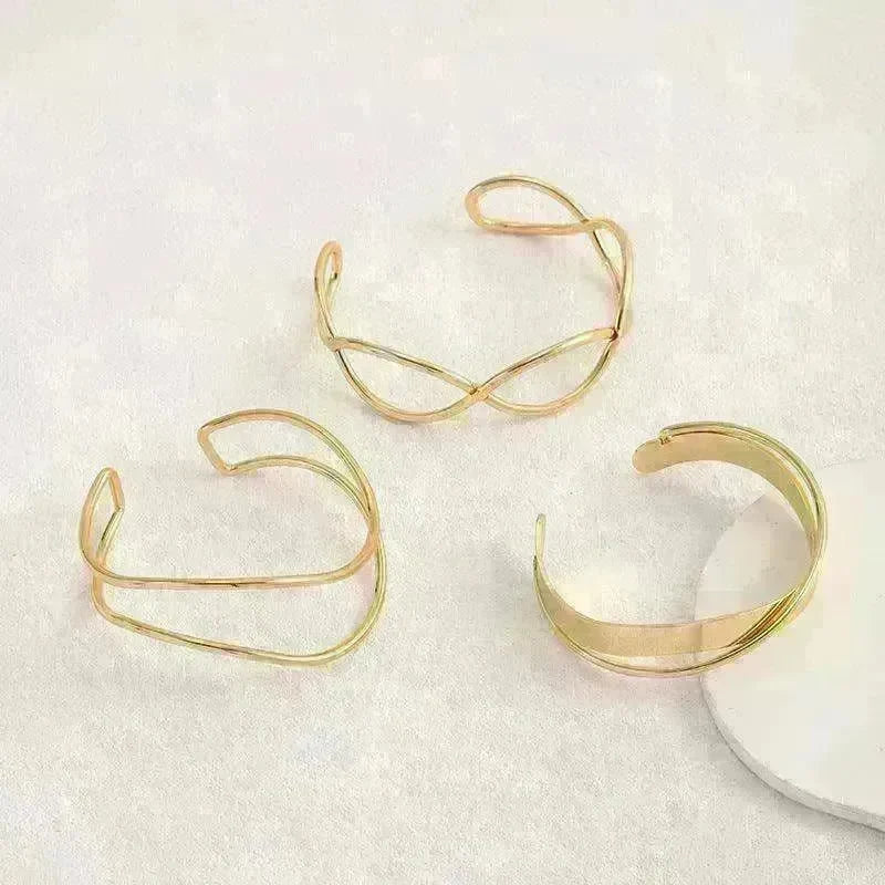 Irregular Gold Wave Bracelet Adjustable - EX-STOCK CANADA