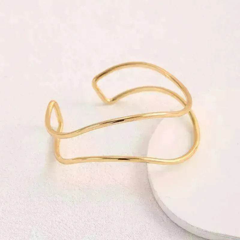 Irregular Gold Wave Bracelet Adjustable - EX-STOCK Canada
