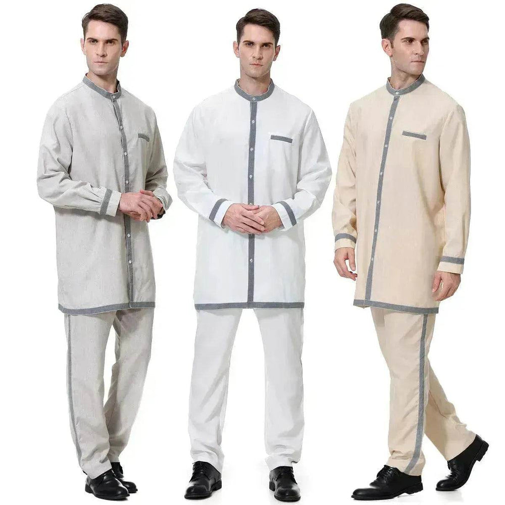 Ropa islámica de dos piezas para hombres, traje de túnica árabe para hombres de Arabia Saudita, Thobe Jubba Thoub de 2 piezas EX-STOCK Canada