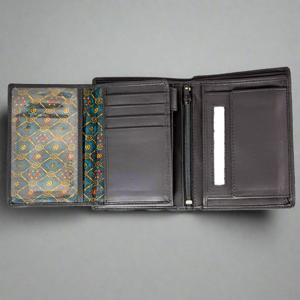JBG International Men's Snap Close Flip Trifold Leather Wallet EX-STOCK Canada