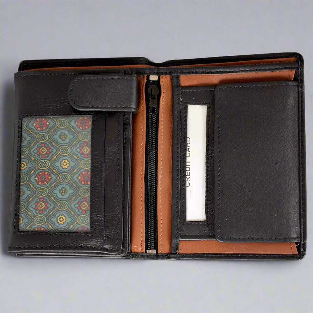 JBG International Men's Snap Close Flip Trifold Leather Wallet EX-STOCK Canada