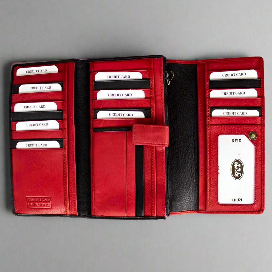 Portefeuille en cuir à triple volet RFID pour femmes JBG InternationalEX-STOCK Canada
