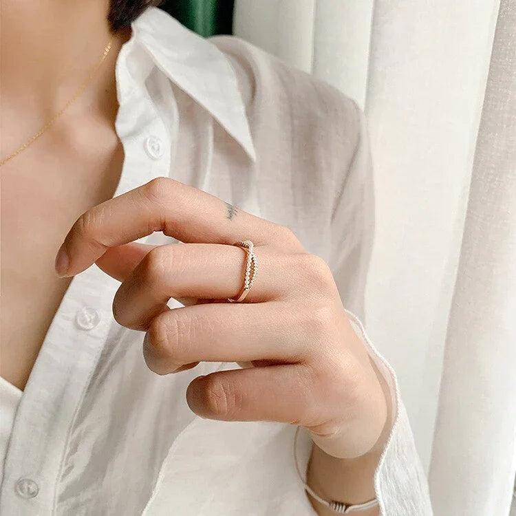 Anello al dito indice da donna giapponese di lusso leggero e sempliceEX-STOCK Canada