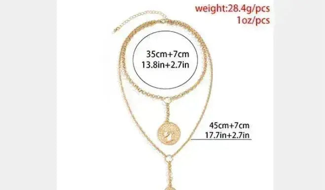 Collar de Retrato con Joya, Repujado y Borla para Mujer - EX-STOCK Canada