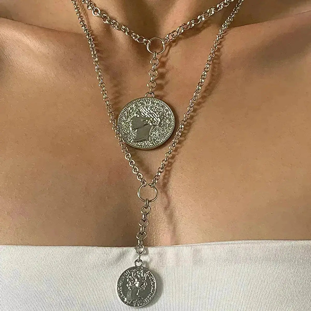 Collar de Retrato con Joya, Repujado y Borla para Mujer - EX-STOCK Canada