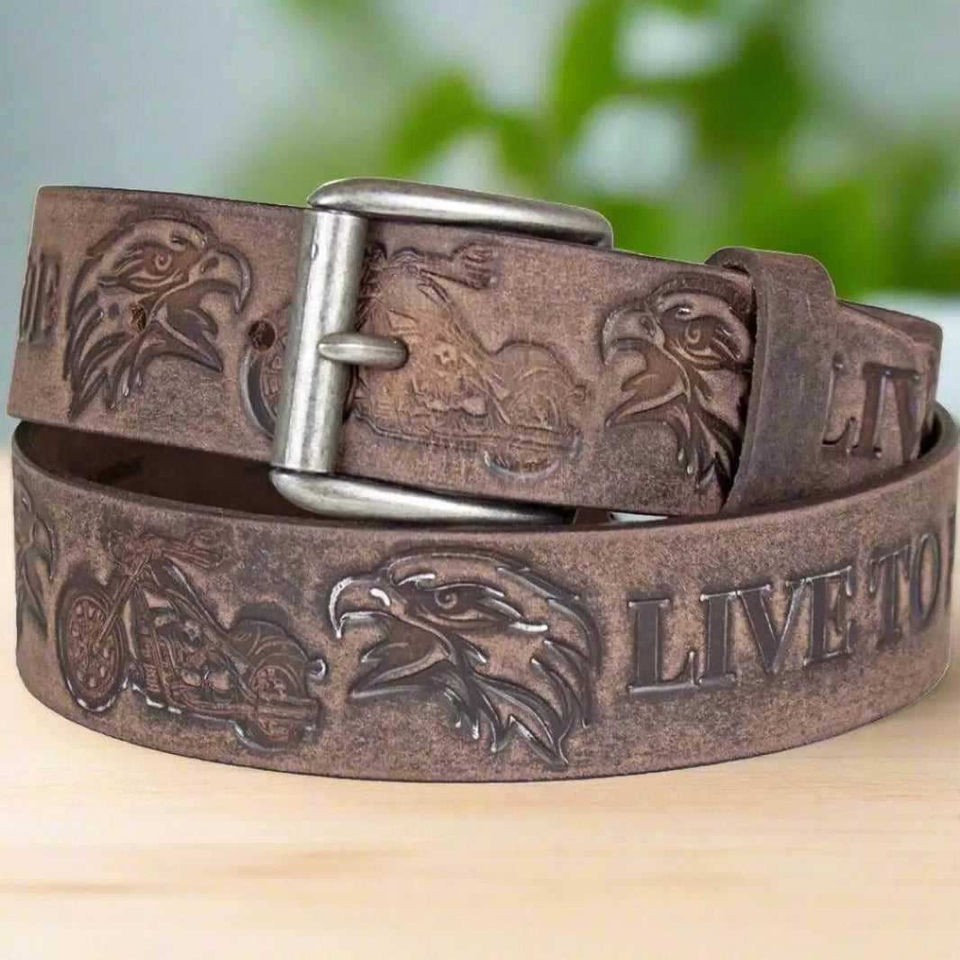 Cinturón desmontable con hebilla Keldon Grain Leather para hombre Live To RideEX-STOCK Canada