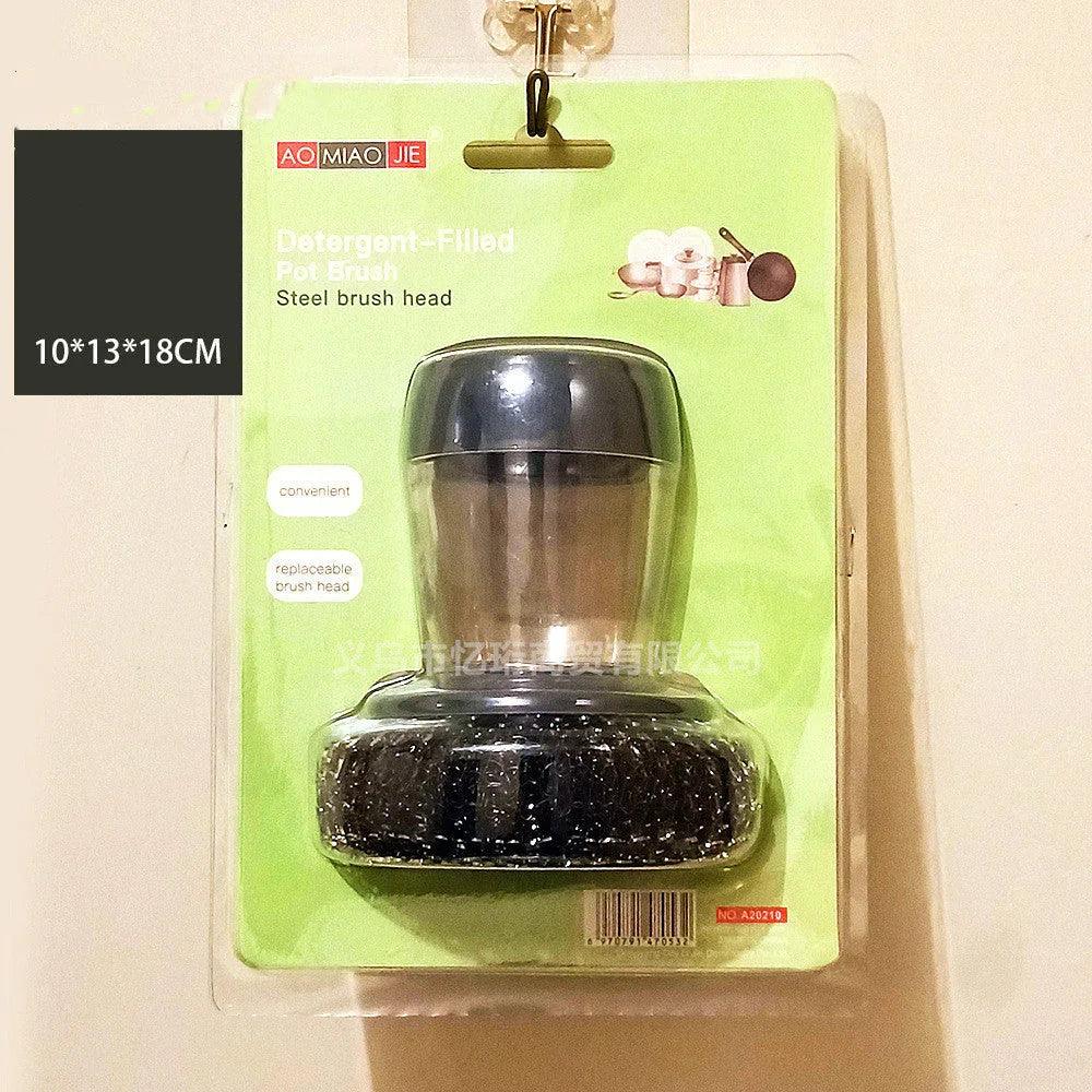 Kitchen Soap Dispensing Palm Brush Cleaner Push-type Brush Kitchen Detergent Tools EX-STOCK Canada