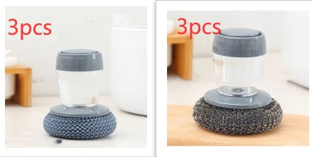 Kitchen Soap Dispensing Palm Brush Cleaner Push-type Brush Kitchen Detergent Tools EX-STOCK Canada