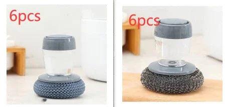 Kitchen Soap Dispensing Palm Brush Cleaner Push-type Brush Kitchen Detergent Tools EX-STOCK Canada