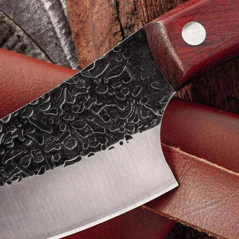 Kitchen Steel Knife Full Sharp Blade Chef Knife+Leather Strap - EX-STOCK CANADA