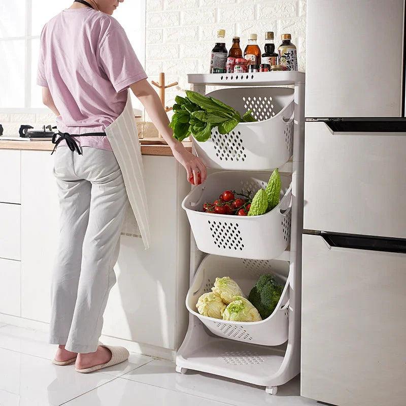 Panier de rangement pour légumes de cuisine Support de rangement en plastiqueEX-STOCK Canada