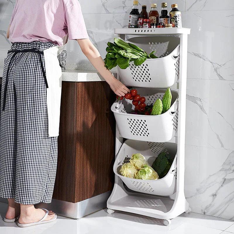 Panier de rangement pour légumes de cuisine Support de rangement en plastiqueEX-STOCK Canada