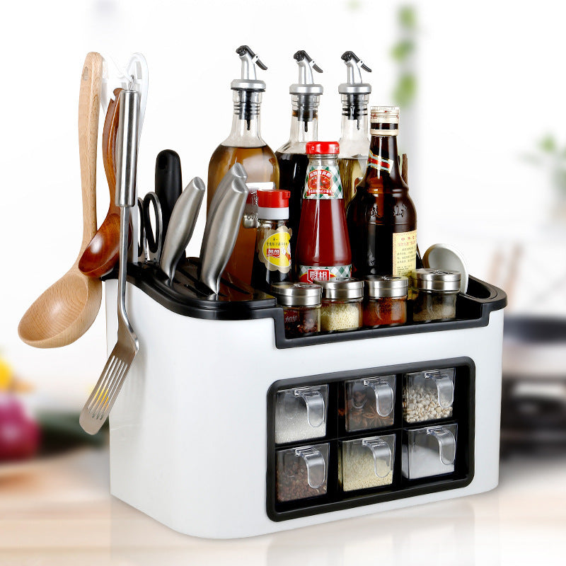 Kitchenware Rack Seasoning Storage Box Multifunctional Floor Condiment Storage Knife Rack EX-STOCK Canada
