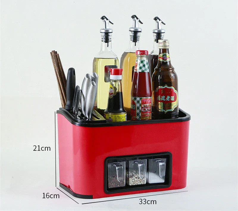 Estante para utensilios de cocina, caja para almacenar condimentos, estante multifuncional para piso y cuchillosEX-STOCK Canada