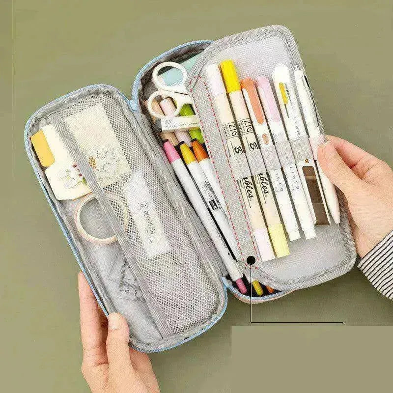 Trousse à crayons en toile style coréen pour l'école - EX-STOCK CANADA