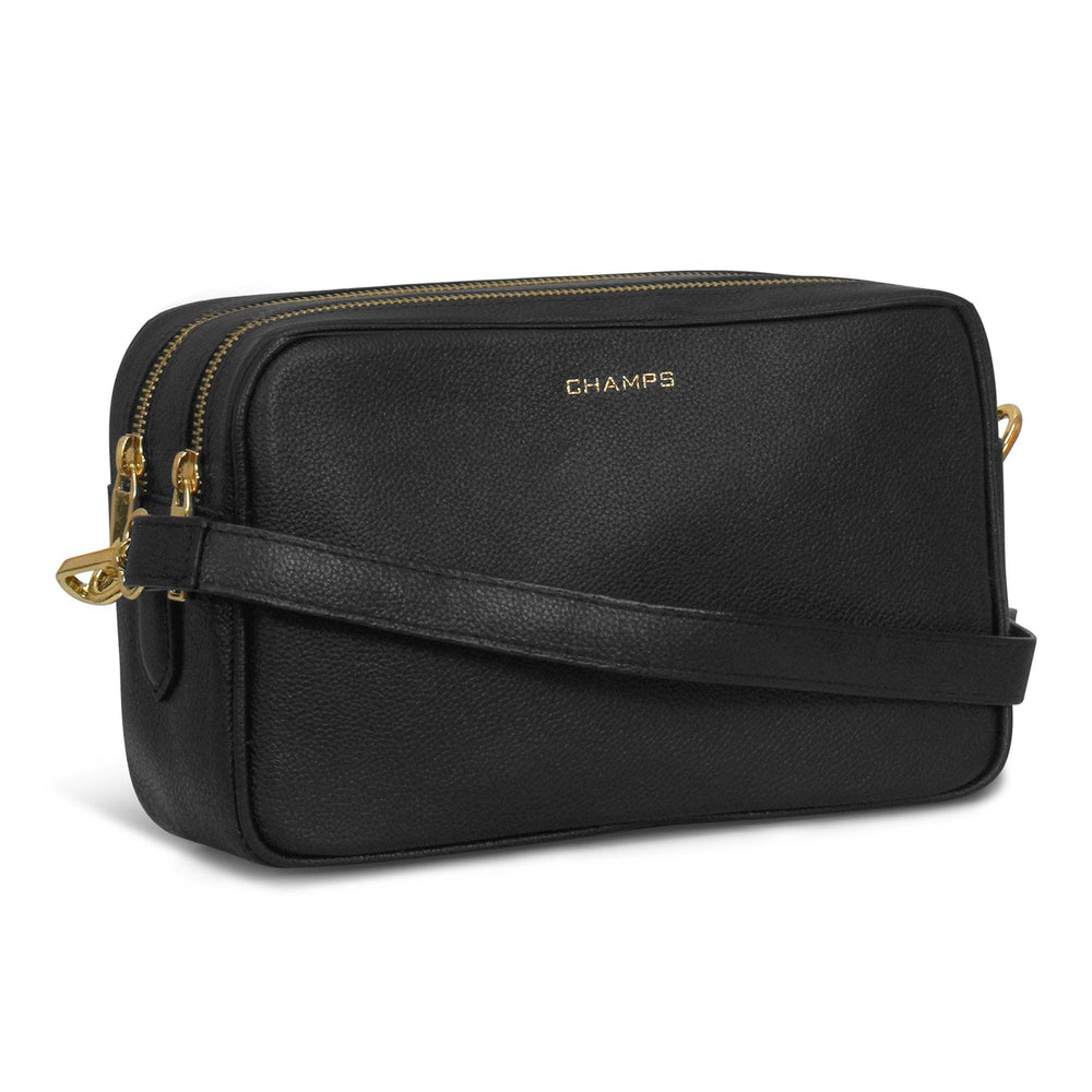 Sac à bandoulière en cuir avec double fermeture éclair GalaEX-STOCK Canada