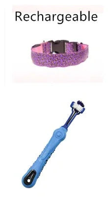 LED Dog Collar Safety Adjustable Nylon Leopard Pet Collar EX-STOCK Canada