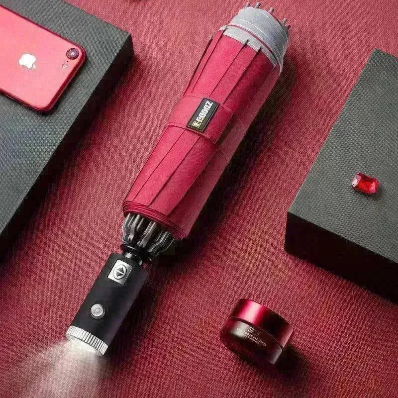 LED Flashlight Lighting Rain and Sunshine Folding Umbrella - EX-STOCK CANADA