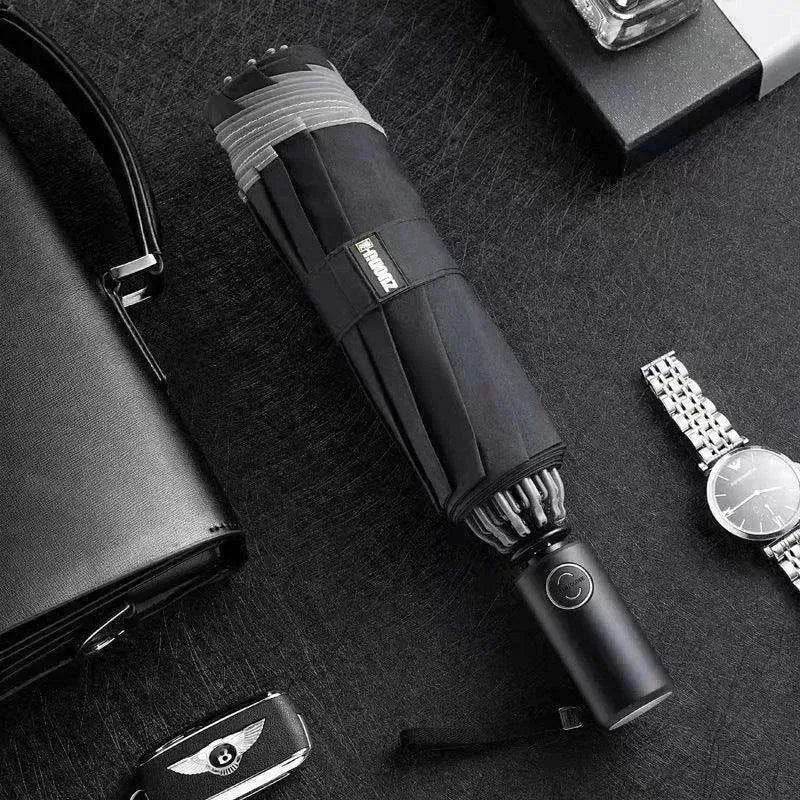 LED Flashlight Lighting Rain and Sunshine Folding Umbrella - EX-STOCK Canada