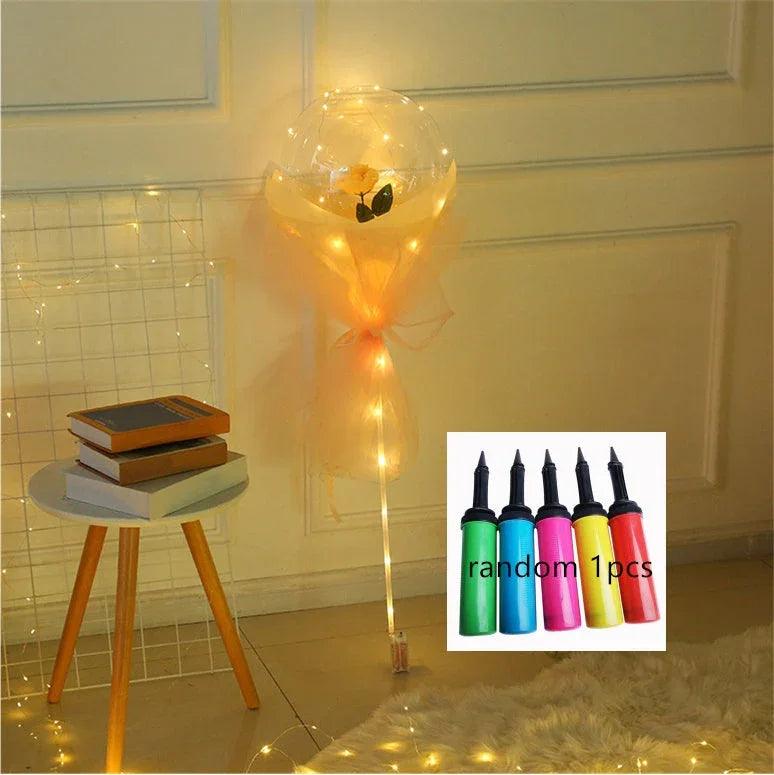 LED Luminous Balloon Rose Bouquet Transparent Bobo Ball Rose EX-STOCK Canada