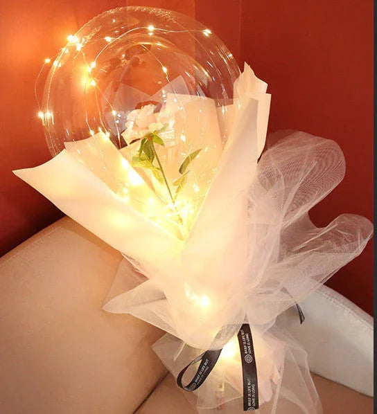 LED Luminous Balloon Rose Bouquet Transparent Bobo Ball Rose EX-STOCK Canada