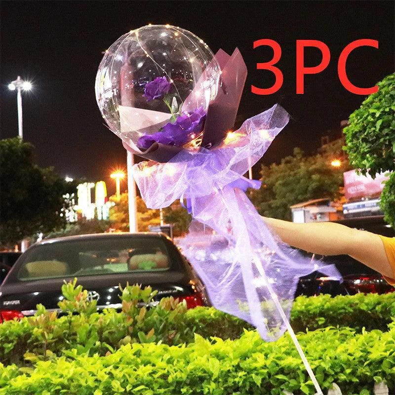 LED Luminous Balloon Rose Bouquet Transparent Bobo Ball Rose EX-STOCK Canada