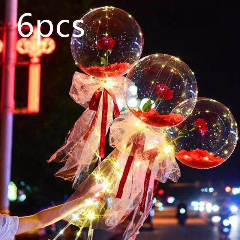 LED Luminous Balloon Rose Bouquet Transparent Bobo Ball Rose EX-STOCK Canada