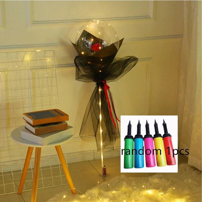 LED Luminous Balloon Rose Bouquet Transparent Bobo Ball Rose EX-STOCK Canada